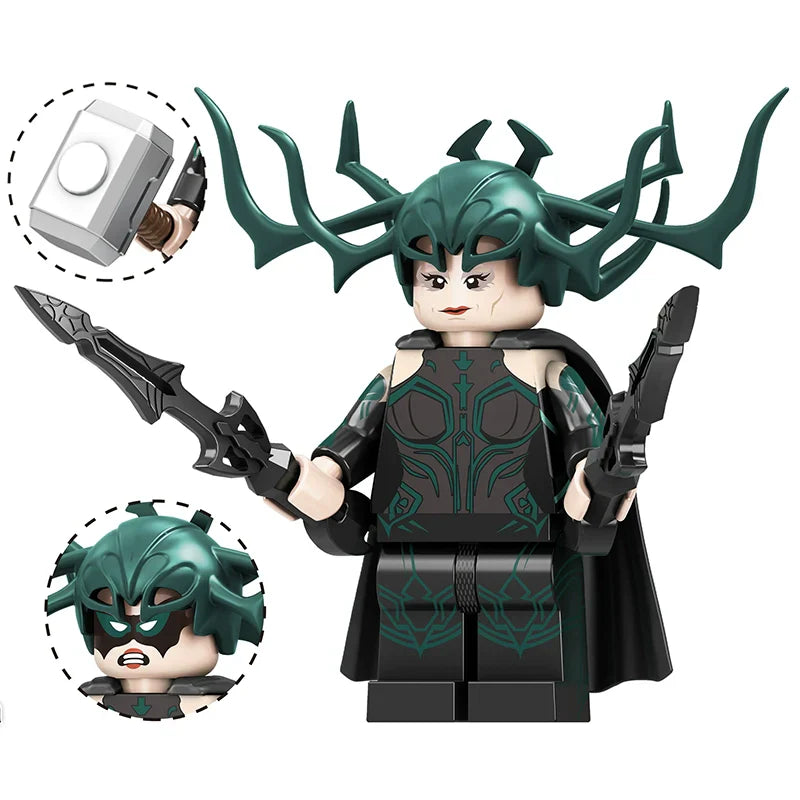 Spider-Man, Doctor Strange, Hela Minifigures Set